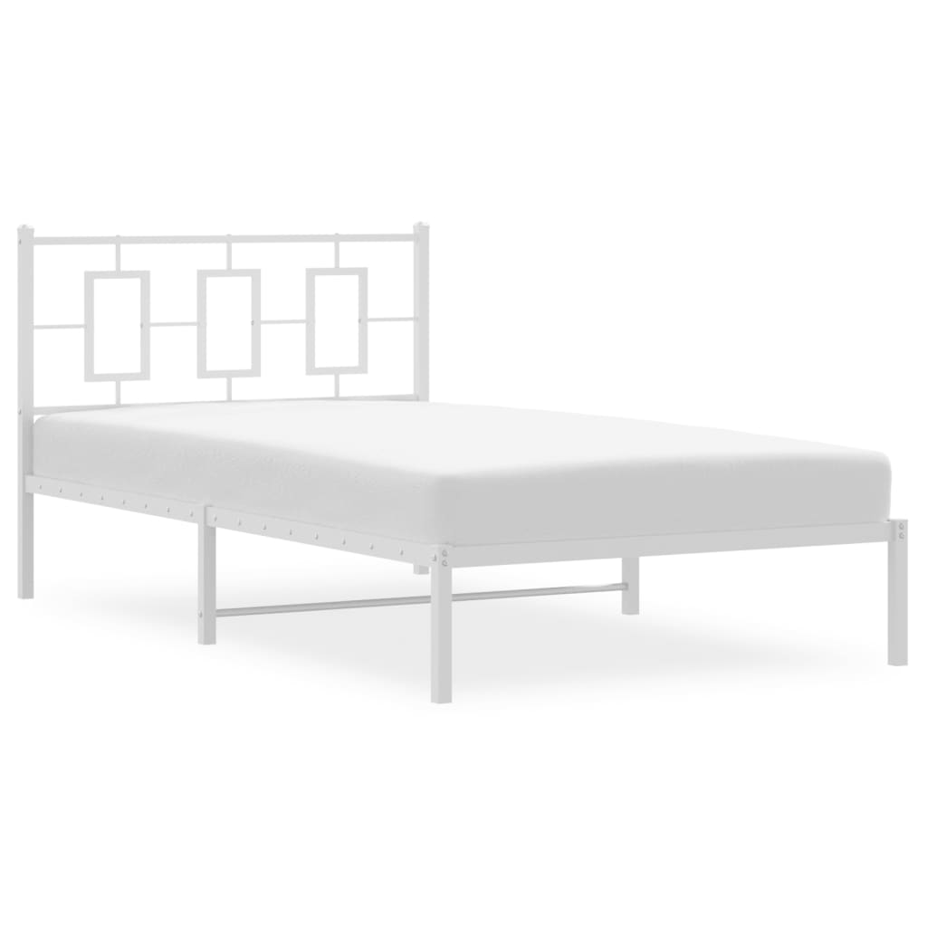 vidaXL Estructura cama sin colchón con cabecero metal blanco 107x203cm