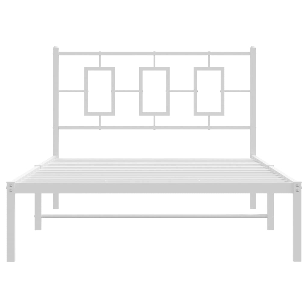 vidaXL Estructura cama sin colchón con cabecero metal blanco 107x203cm