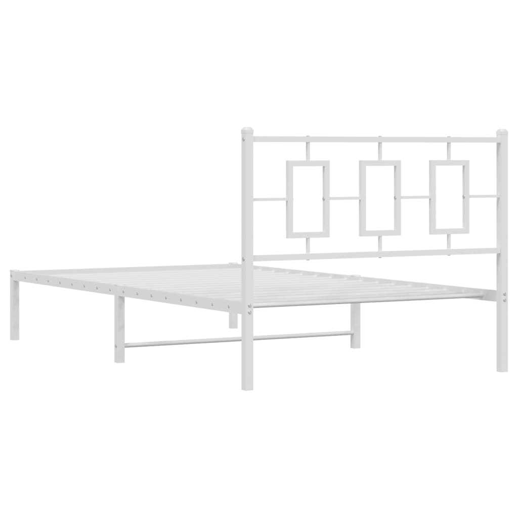 vidaXL Estructura cama sin colchón con cabecero metal blanco 107x203cm