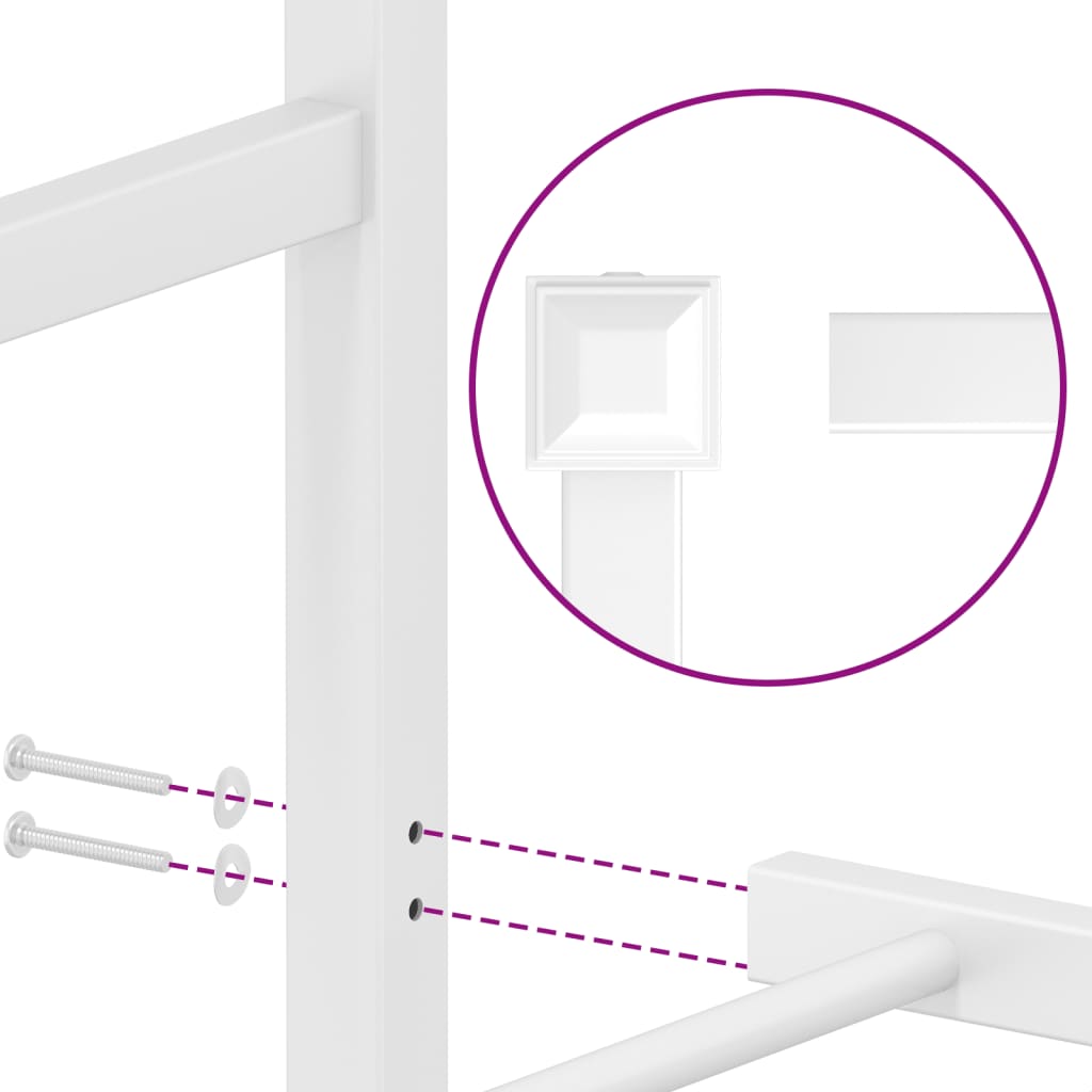 vidaXL Estructura cama sin colchón con cabecero metal blanco 107x203cm