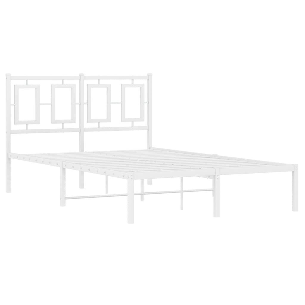 vidaXL Estructura cama sin colchón con cabecero metal blanco 120x200cm