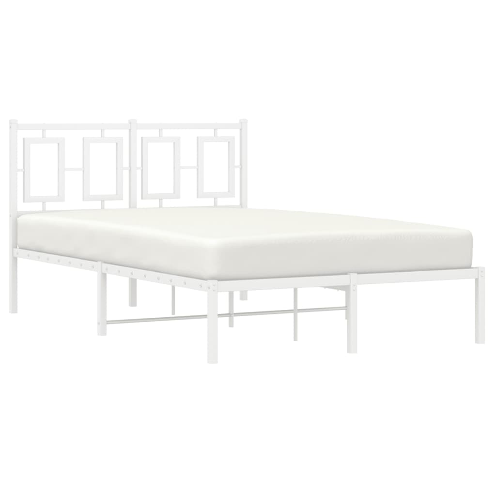 vidaXL Estructura cama sin colchón con cabecero metal blanco 120x200cm