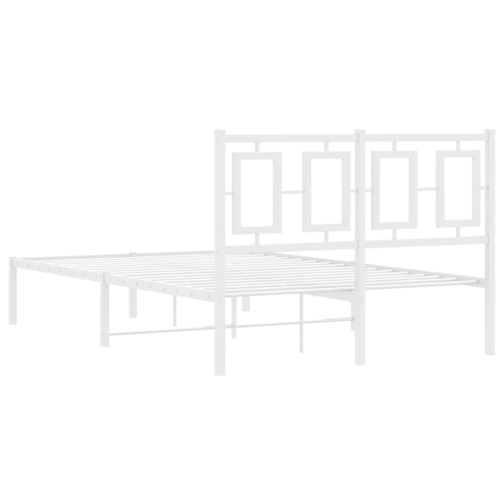 vidaXL Estructura cama sin colchón con cabecero metal blanco 120x200cm