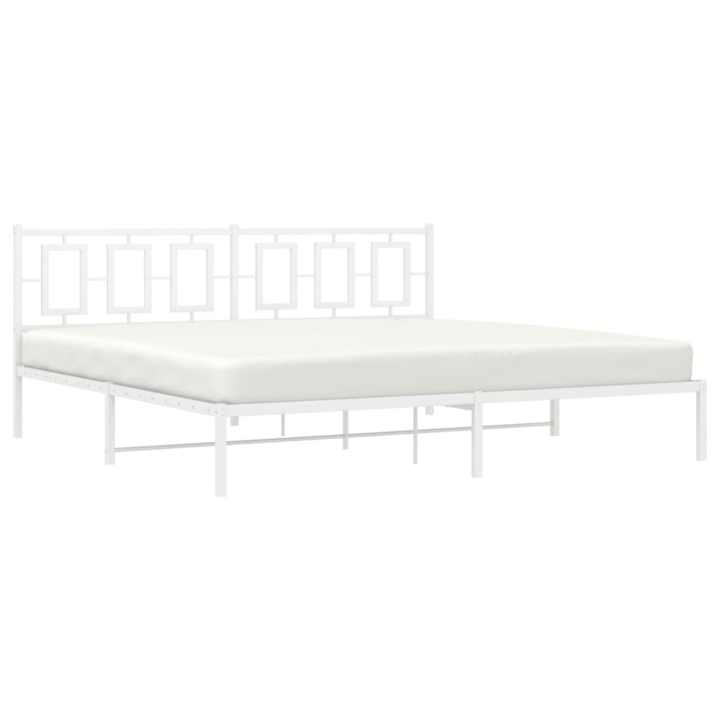 vidaXL Estructura cama sin colchón con cabecero metal blanco 193x203cm