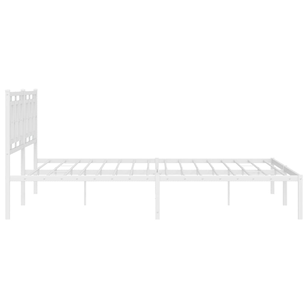 vidaXL Estructura cama sin colchón con cabecero metal blanco 193x203cm