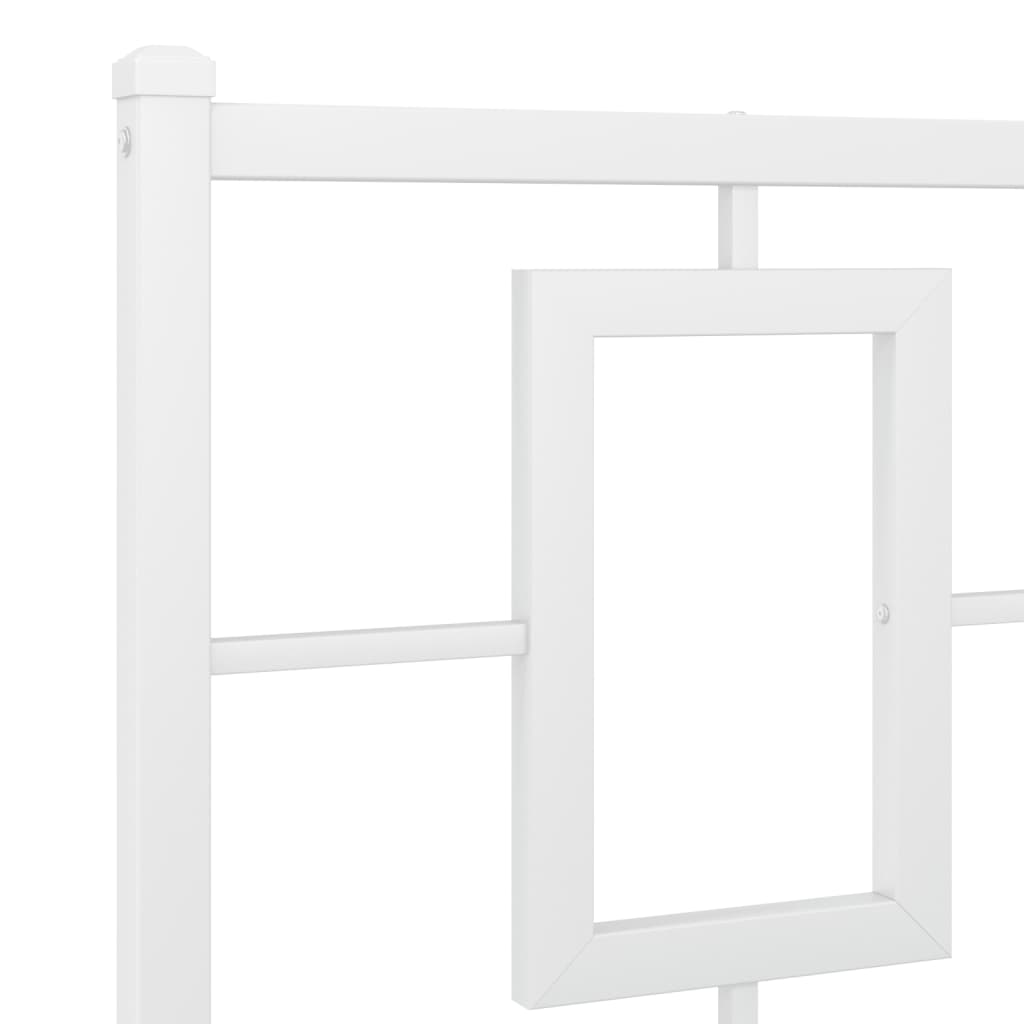 vidaXL Estructura cama sin colchón con cabecero metal blanco 193x203cm