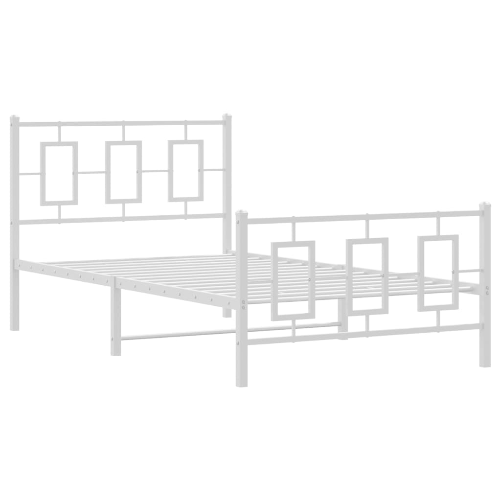 vidaXL Estructura cama sin colchón con estribo metal blanco 100x200 cm