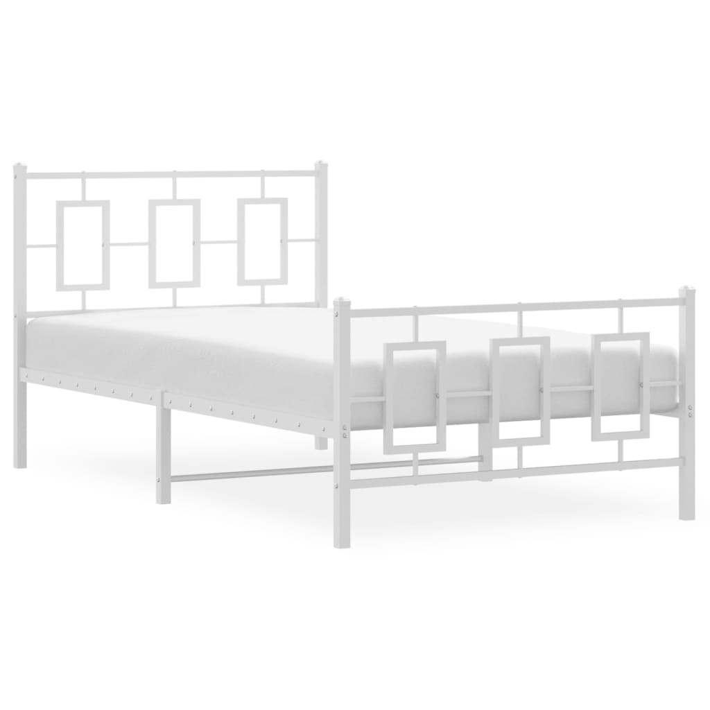 vidaXL Estructura cama sin colchón con estribo metal blanco 100x200 cm