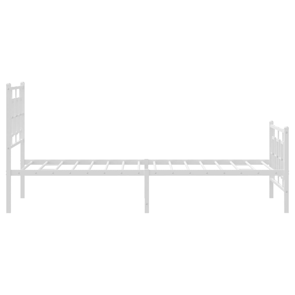 vidaXL Estructura cama sin colchón con estribo metal blanco 100x200 cm