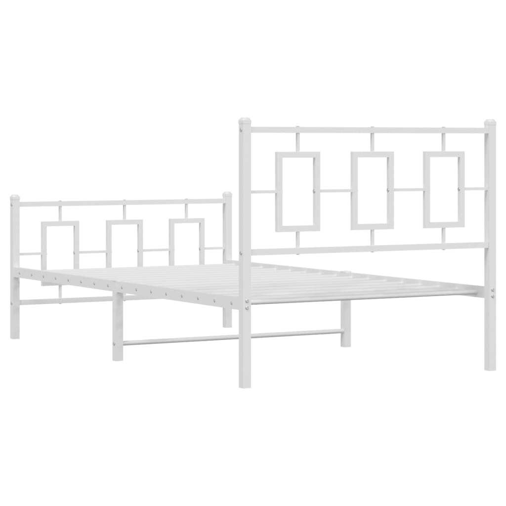 vidaXL Estructura cama sin colchón con estribo metal blanco 100x200 cm