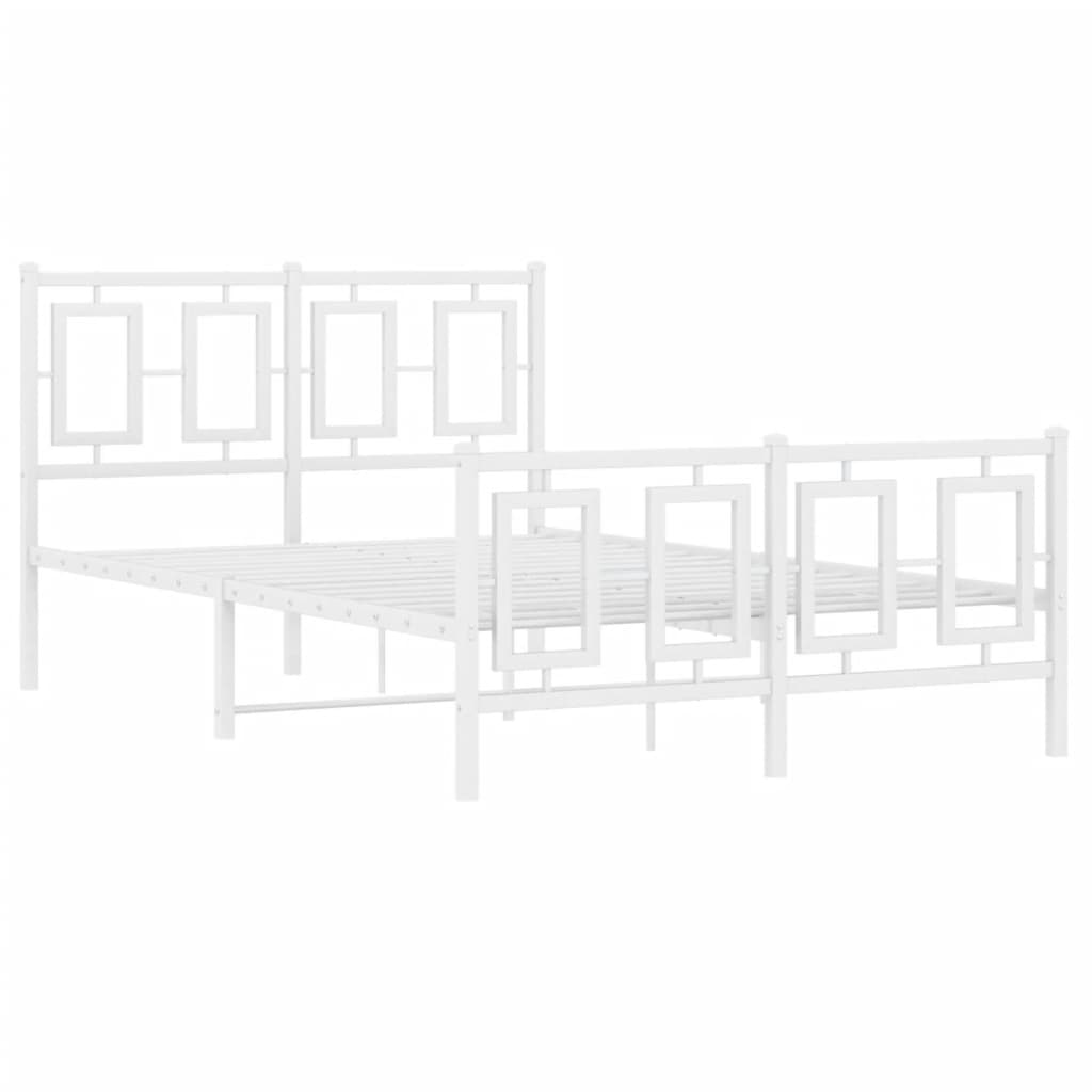 vidaXL Estructura cama sin colchón con estribo metal blanco 120x190 cm