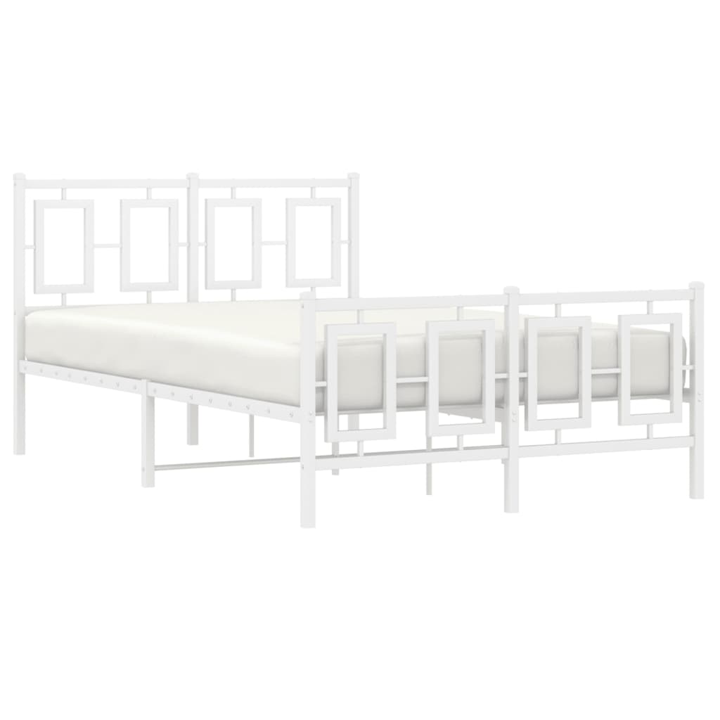 vidaXL Estructura cama sin colchón con estribo metal blanco 120x190 cm