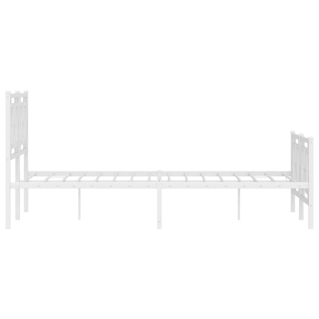 vidaXL Estructura cama sin colchón con estribo metal blanco 120x190 cm