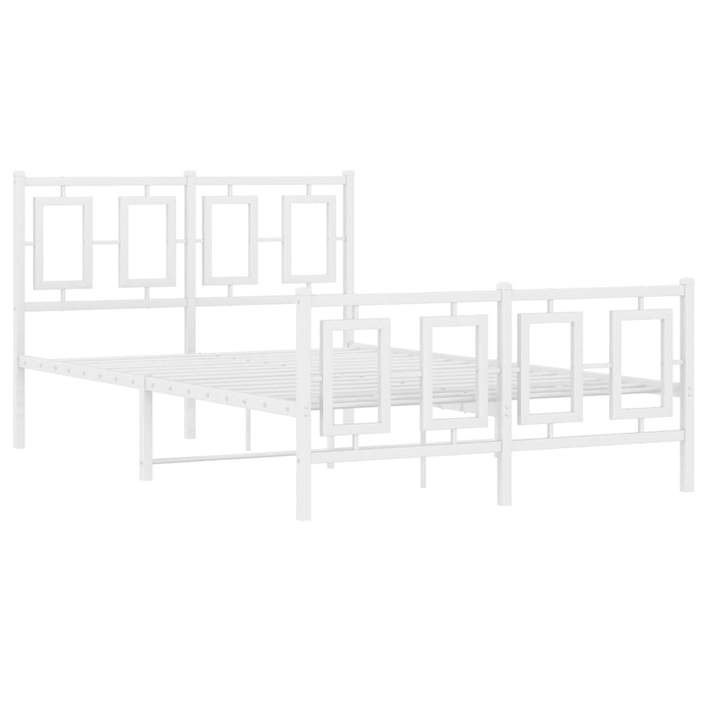 vidaXL Estructura cama sin colchón con estribo metal blanco 120x200 cm