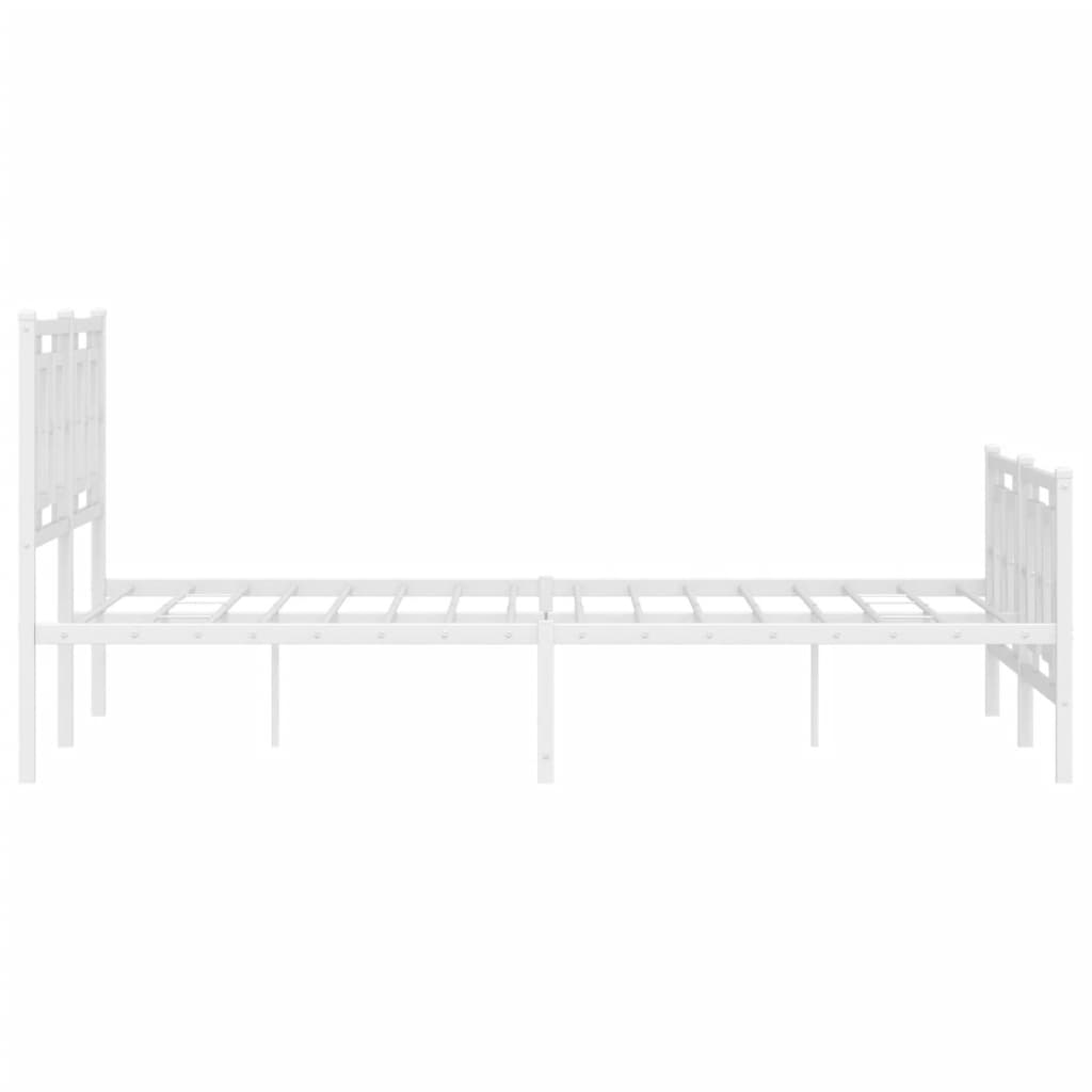 vidaXL Estructura cama sin colchón con estribo metal blanco 135x190 cm