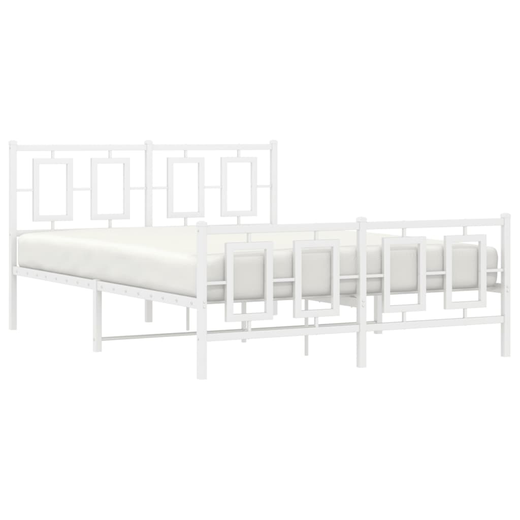 vidaXL Estructura cama sin colchón con estribo metal blanco 140x200 cm