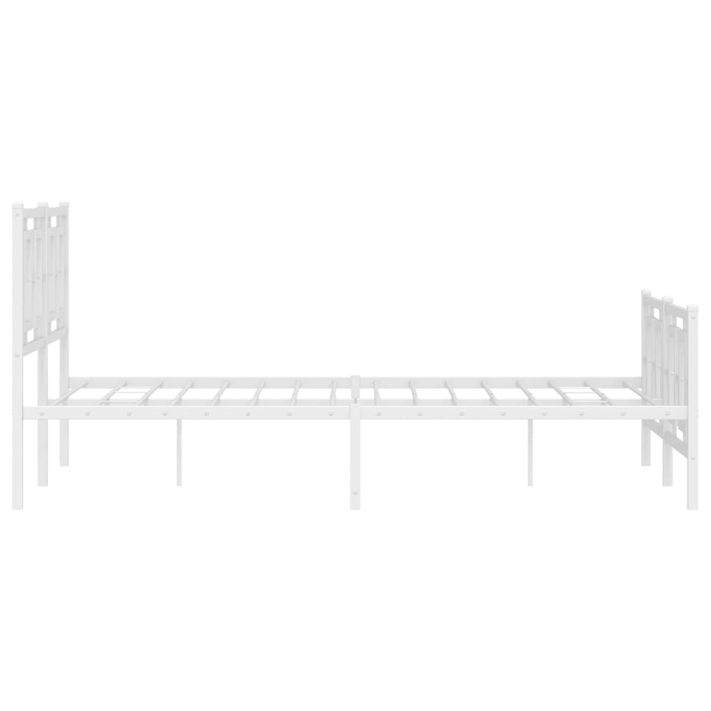 vidaXL Estructura cama sin colchón con estribo metal blanco 140x200 cm