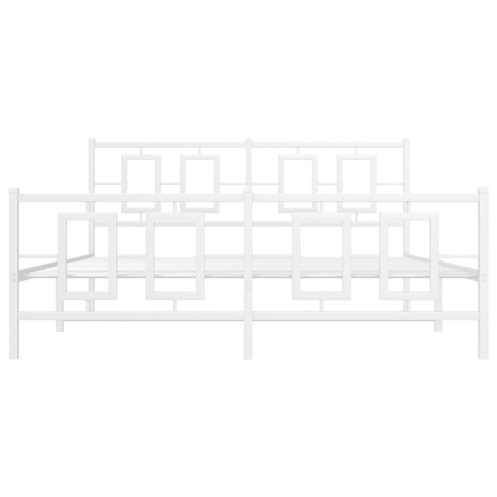 vidaXL Estructura cama sin colchón con estribo metal blanco 150x200 cm