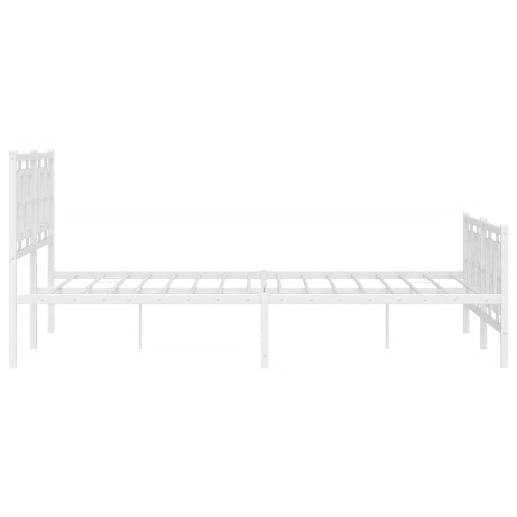 vidaXL Estructura cama sin colchón con estribo metal blanco 150x200 cm