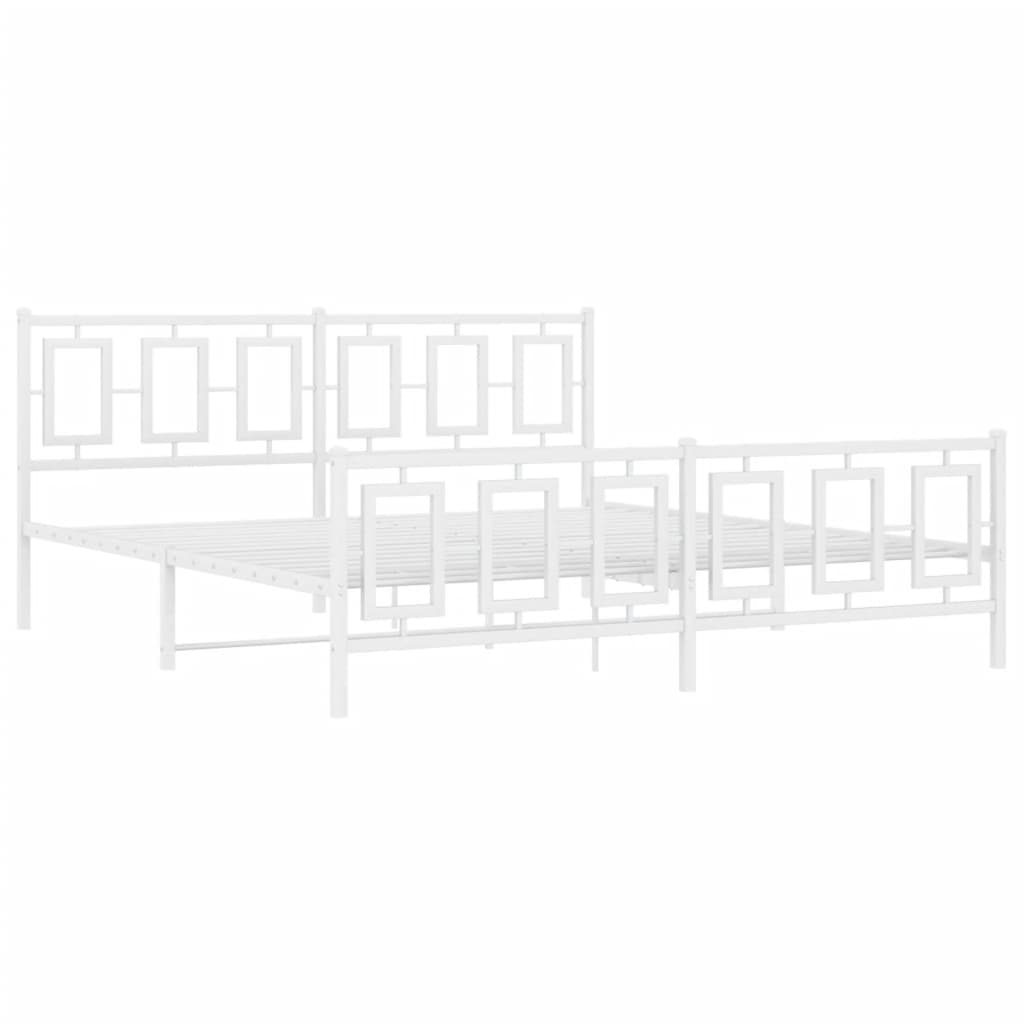 vidaXL Estructura cama sin colchón con estribo metal blanco 183x213 cm