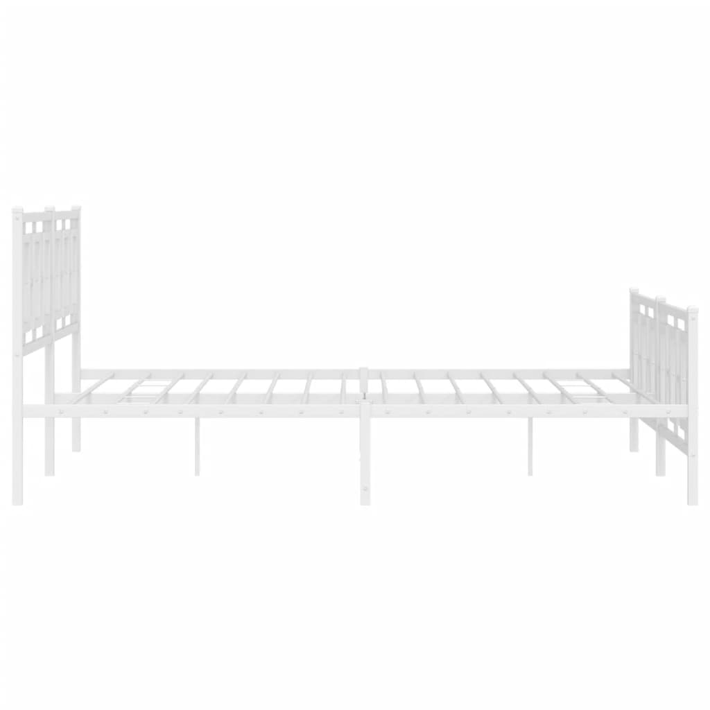 vidaXL Estructura cama sin colchón con estribo metal blanco 183x213 cm