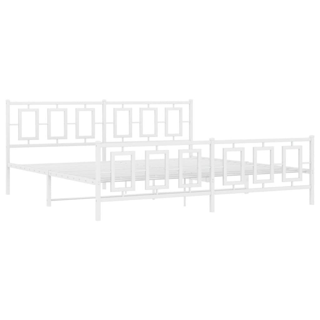 vidaXL Estructura cama sin colchón con estribo metal blanco 193x203 cm