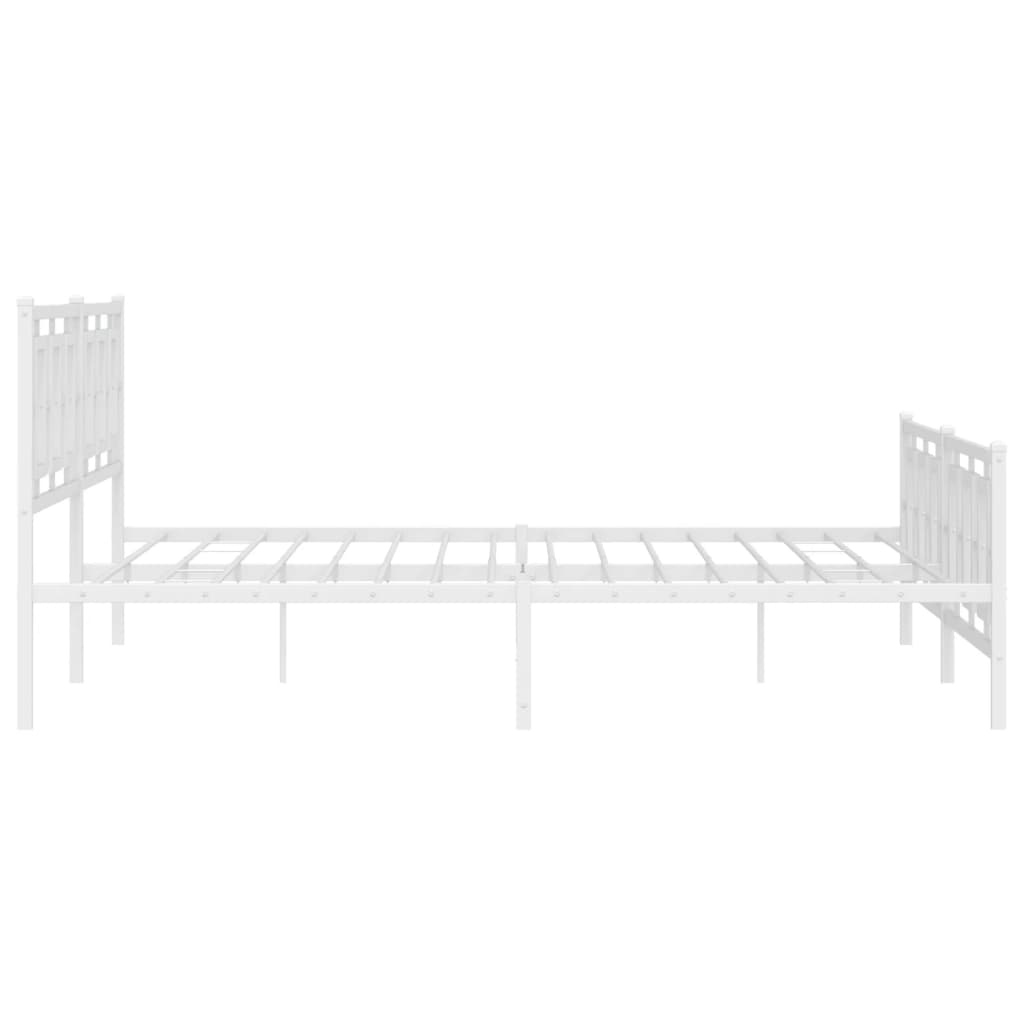 vidaXL Estructura cama sin colchón con estribo metal blanco 193x203 cm