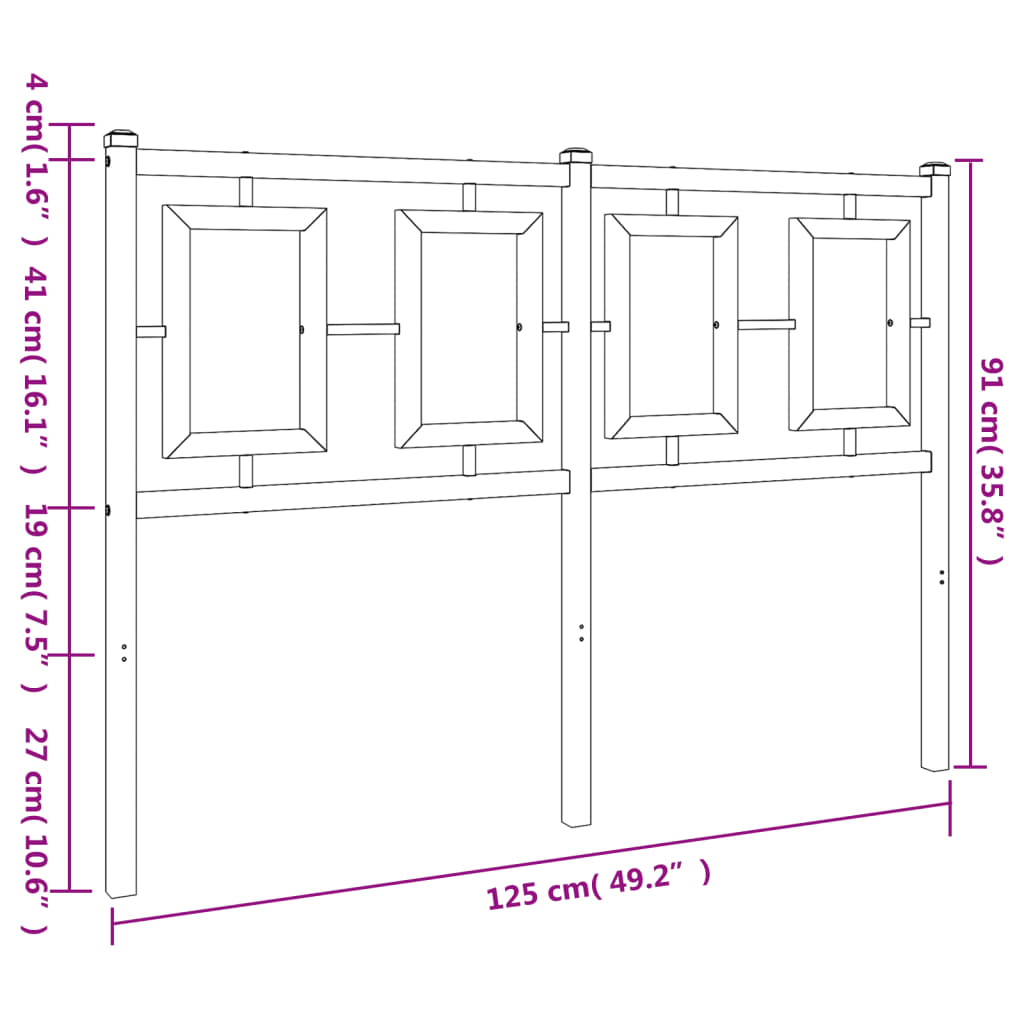 vidaXL Cabecero de metal blanco 120 cm