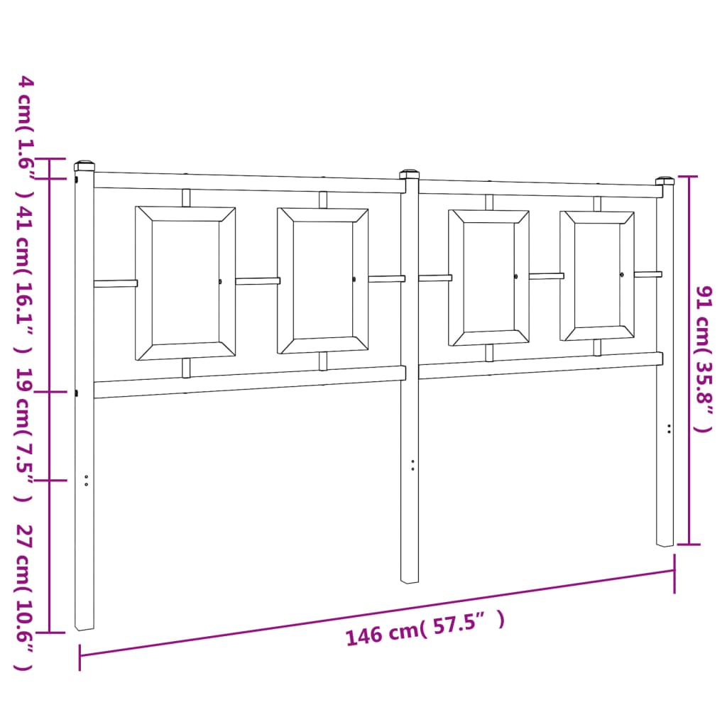 vidaXL Cabecero de metal blanco 140 cm