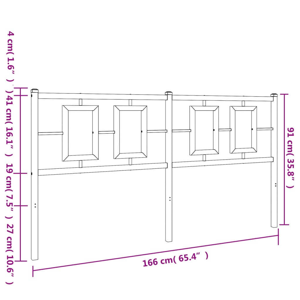 vidaXL Cabecero de metal blanco 160 cm