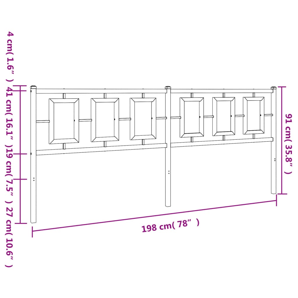 vidaXL Cabecero de metal blanco 193 cm