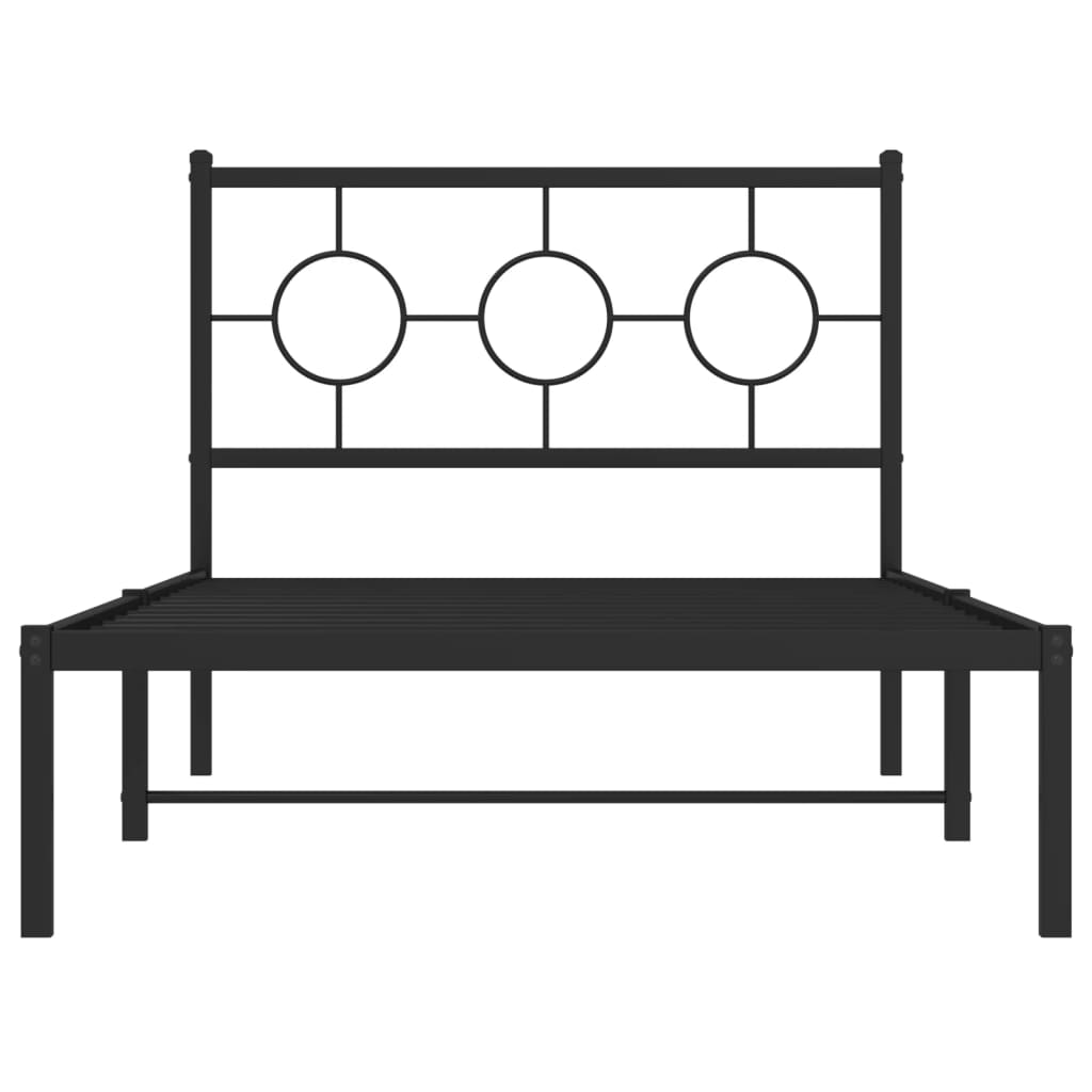 vidaXL Estructura cama sin colchón con cabecero metal negro 100x190 cm