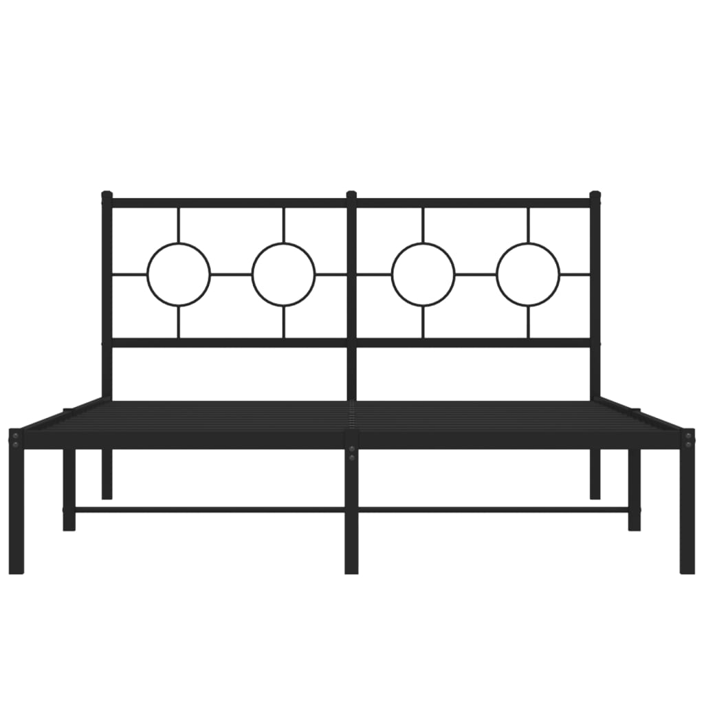 vidaXL Estructura cama sin colchón con cabecero metal negro 140x190 cm