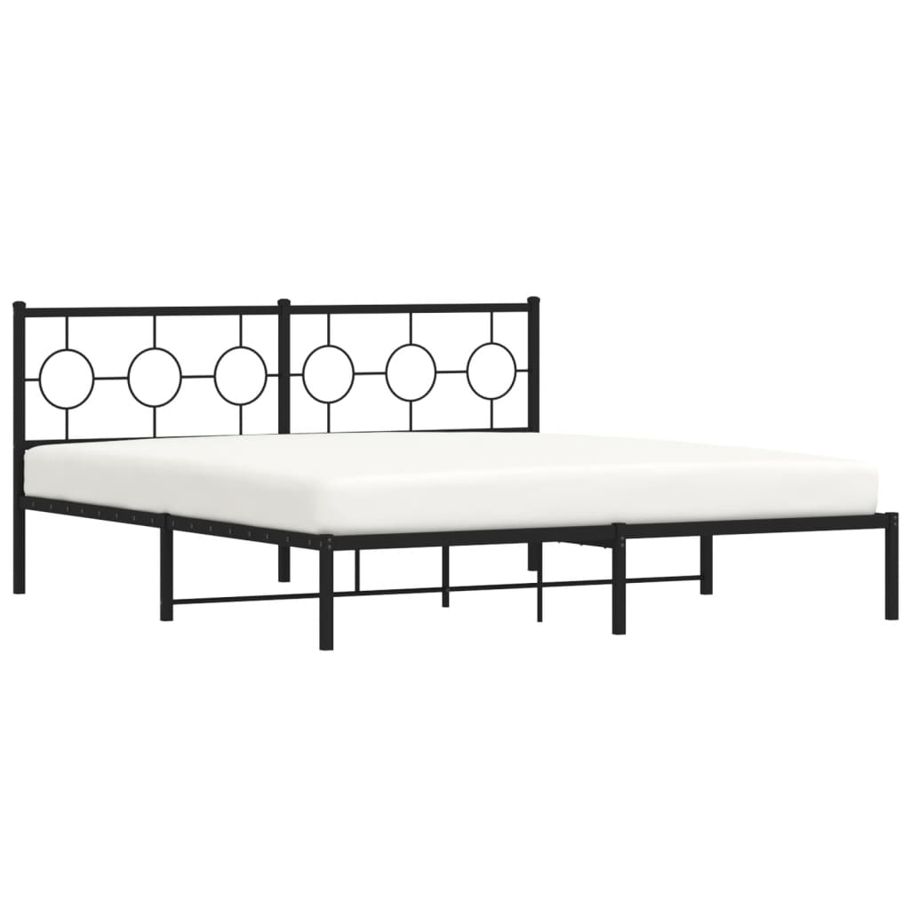 vidaXL Estructura cama sin colchón con cabecero metal negro 183x213 cm