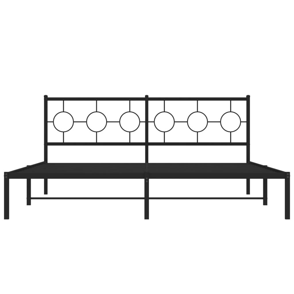 vidaXL Estructura cama sin colchón con cabecero metal negro 183x213 cm