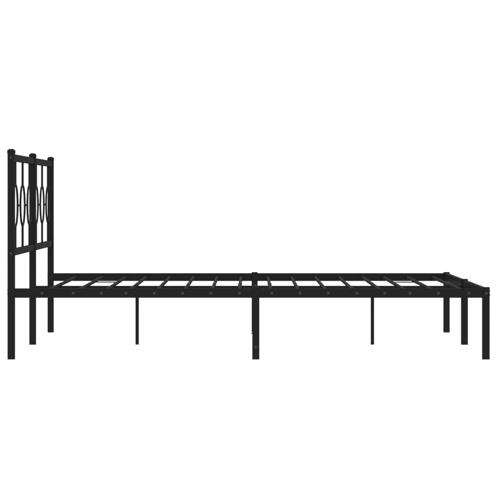 vidaXL Estructura cama sin colchón con cabecero metal negro 183x213 cm