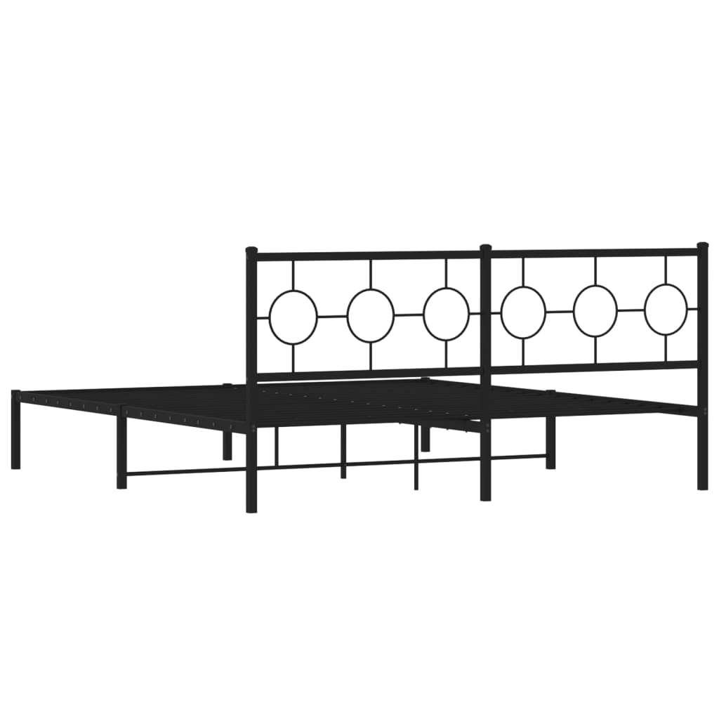 vidaXL Estructura cama sin colchón con cabecero metal negro 183x213 cm