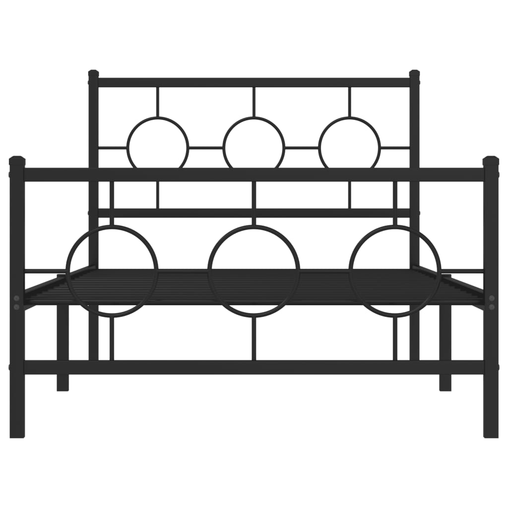 vidaXL Estructura cama sin colchón con estribo metal negro 100x200 cm