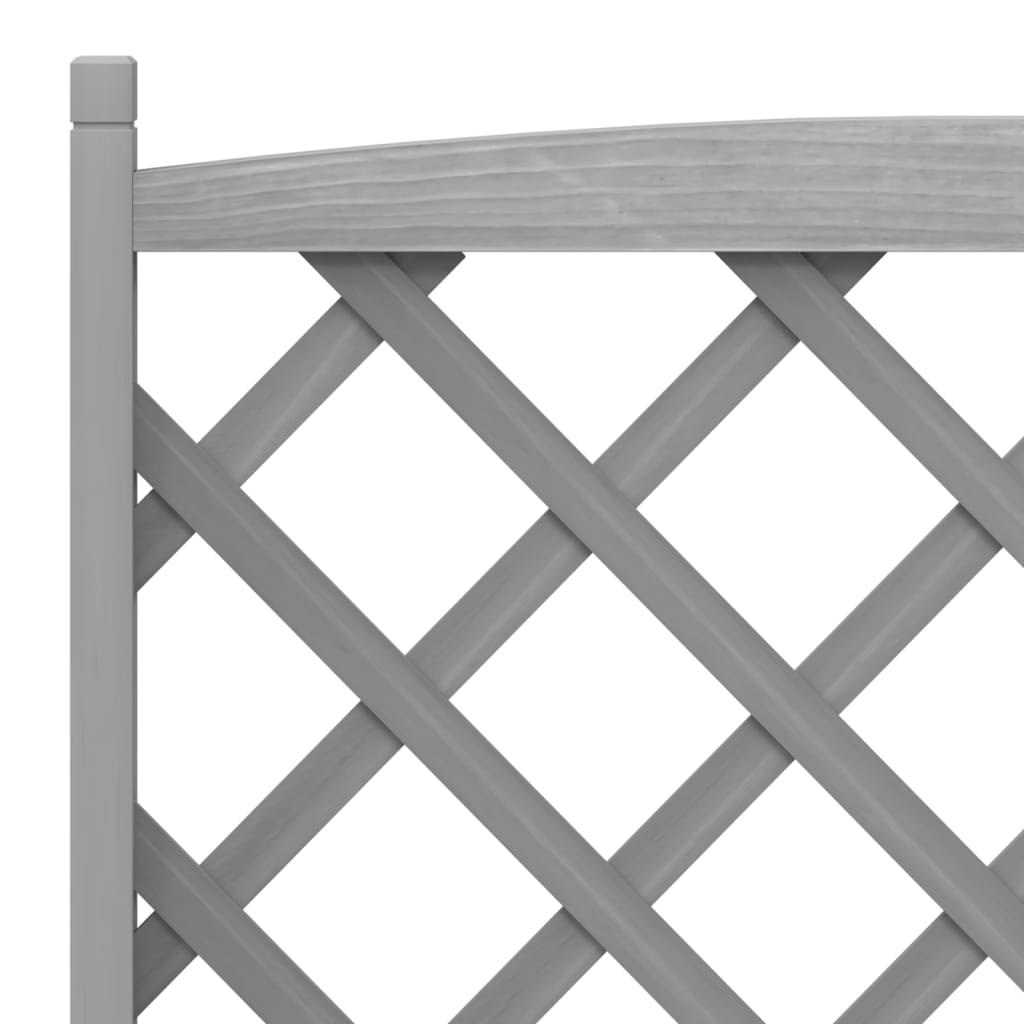 vidaXL Jardinera con enrejado madera maciza de abeto gris