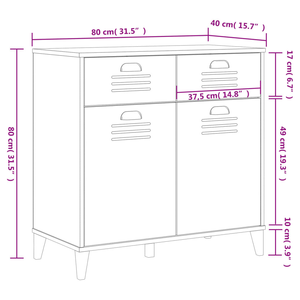 vidaXL Aparador VIKEN madera de ingeniería blanco 80x40x80 cm