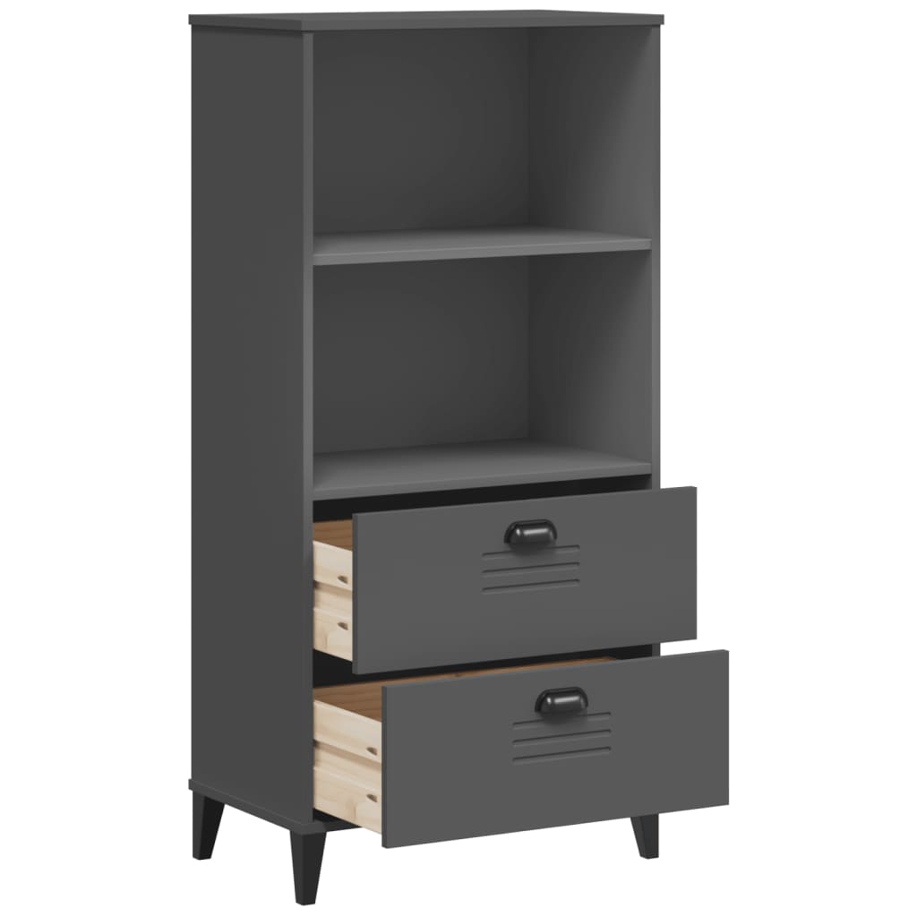 vidaXL Librería VIKEN madera de ingeniería gris antracita 60x35x123 cm