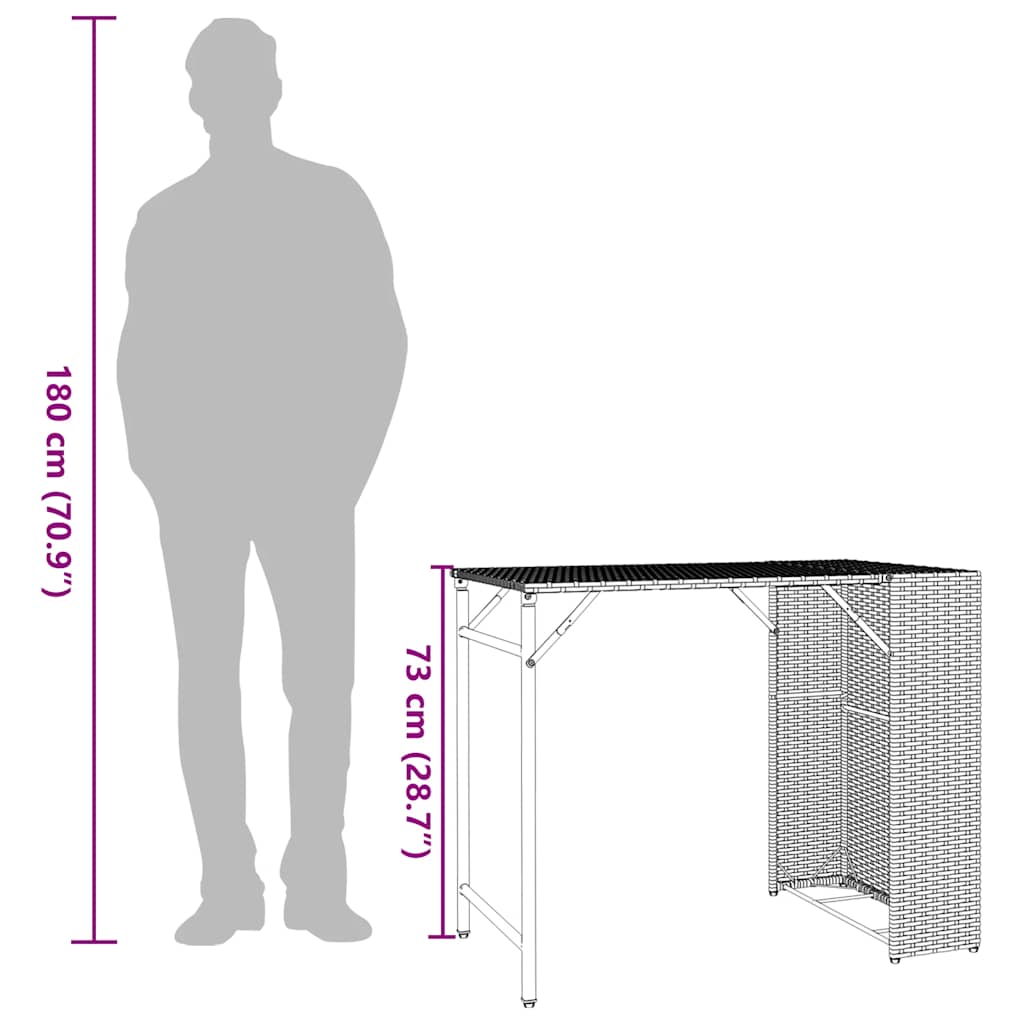 vidaXL Juego de comedor de jardín plegable 5 pzas ratán PE gris claro