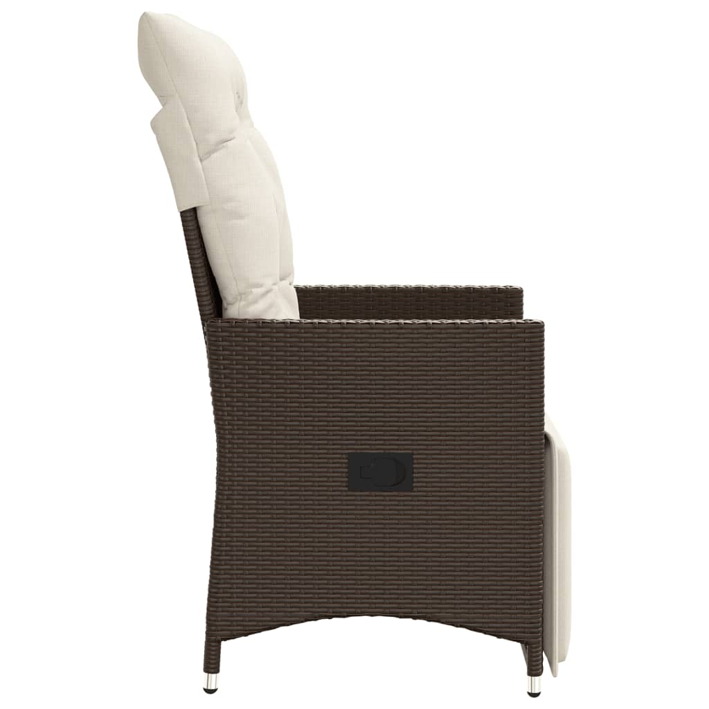 vidaXL Sillones reclinables jardín con cojines marrones 2 uds ratán PE