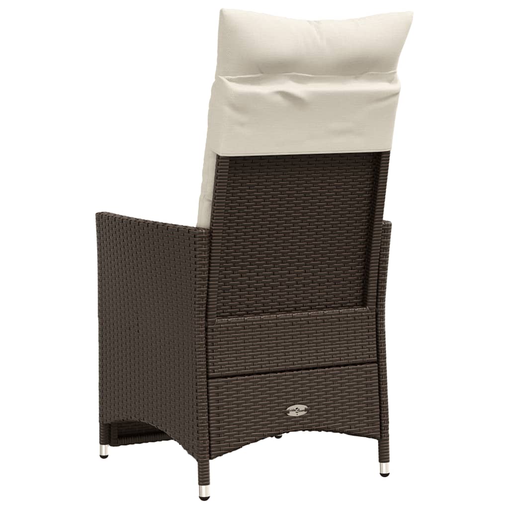 vidaXL Sillones reclinables jardín con cojines marrones 2 uds ratán PE