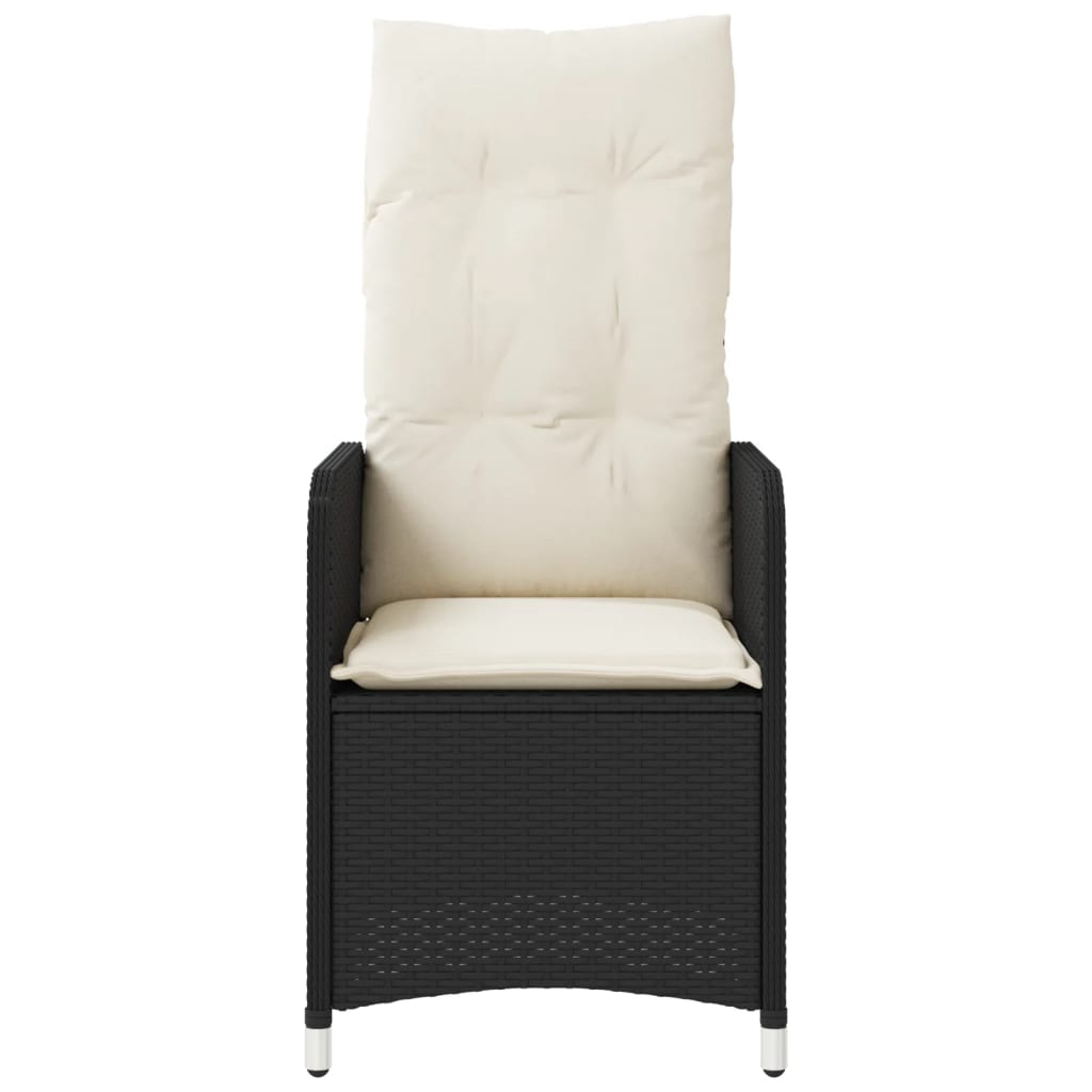 vidaXL Sillones reclinable jardín cojines 2 uds ratán sintético negro