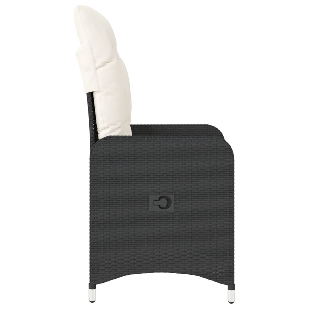 vidaXL Sillones reclinable jardín cojines 2 uds ratán sintético negro