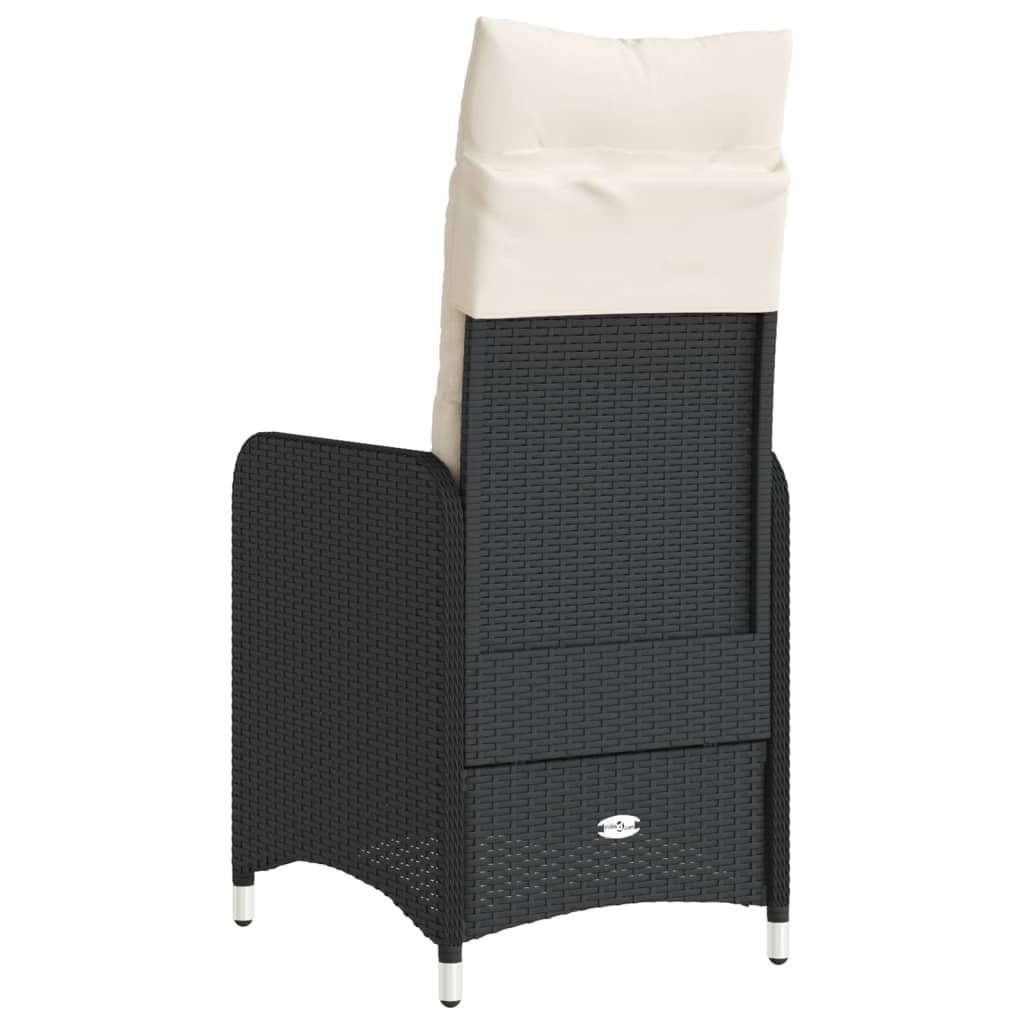 vidaXL Sillones reclinable jardín cojines 2 uds ratán sintético negro