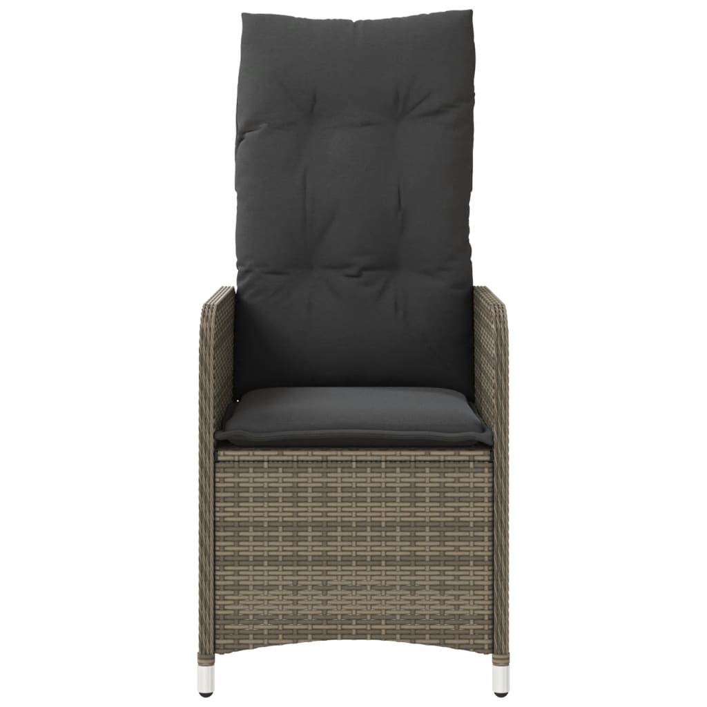 vidaXL Sillones reclinable jardín y cojines 2 uds ratán sintético gris