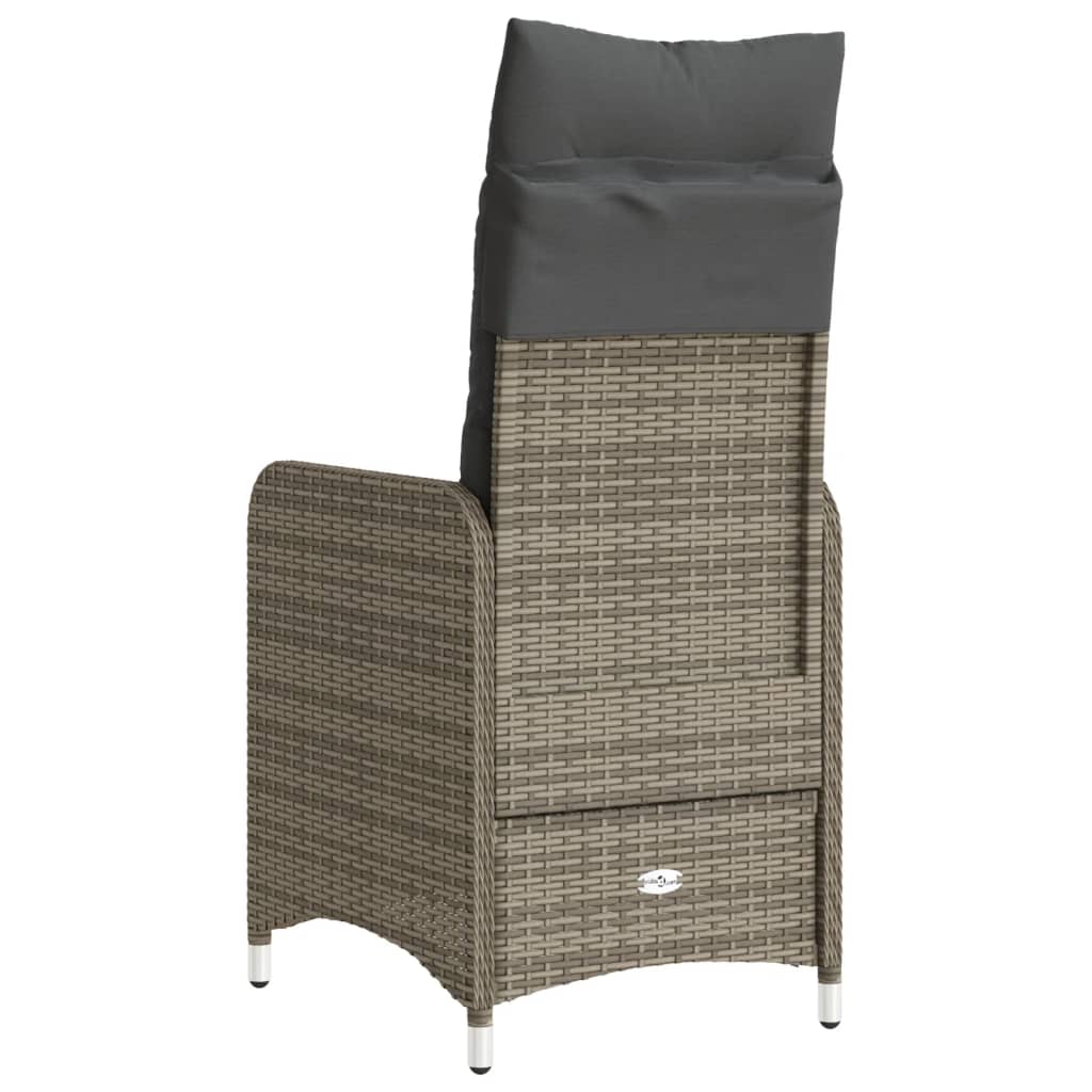 vidaXL Sillones reclinable jardín y cojines 2 uds ratán sintético gris