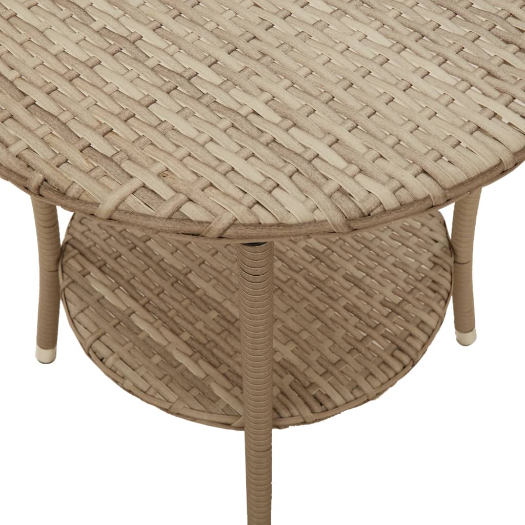 vidaXL Sillones reclinables de jardín con mesa 2 uds ratán PE beige